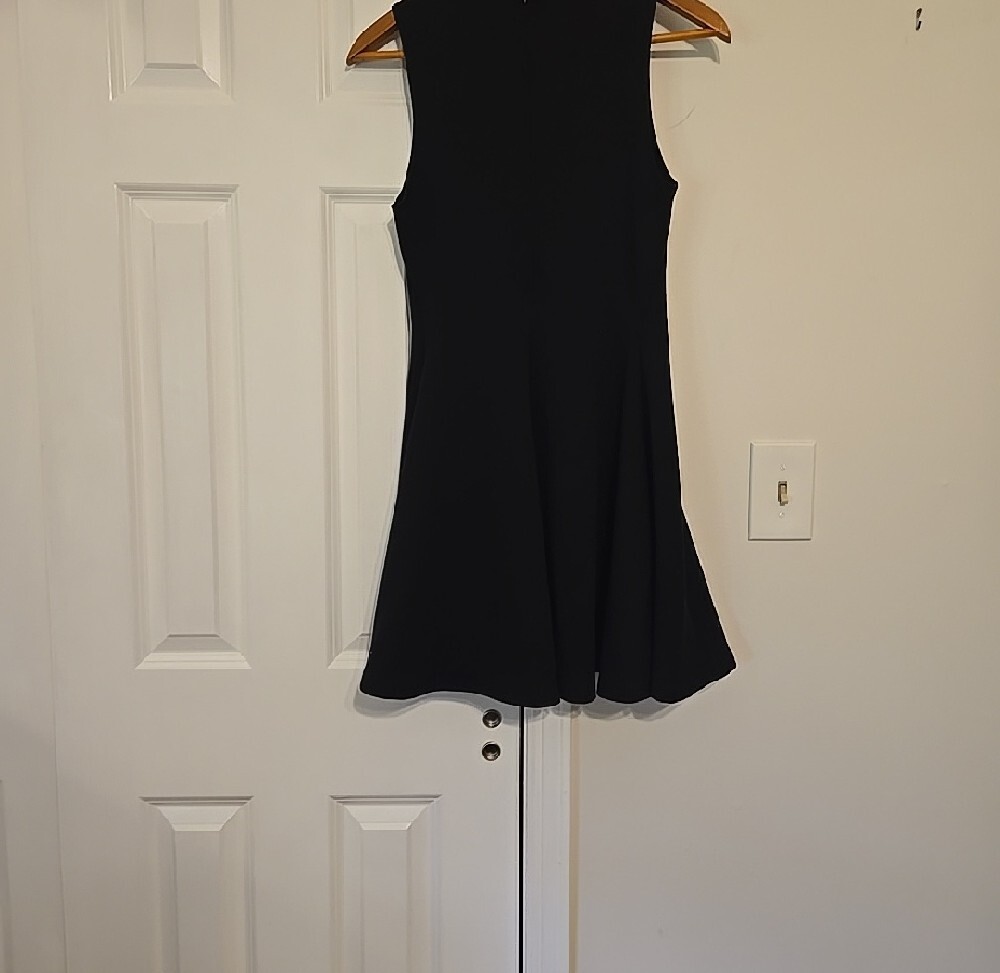 Aqua Sleeveless Black Jewel-Neck Fit & Flare Dress - Picture 3 of 3
